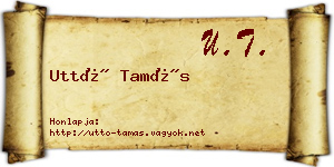 Uttó Tamás névjegykártya